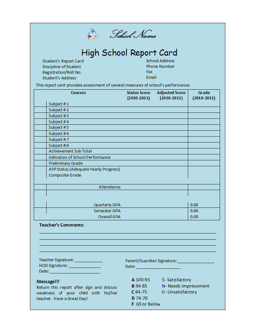 Student Report Template Inside Improvement Report Template