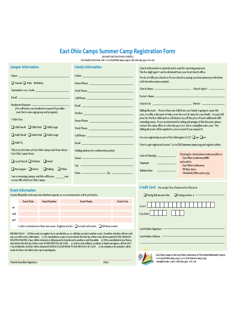 Summer Camp Registration Form – 2 Free Templates In Pdf Throughout Camp Registration Form Template Word