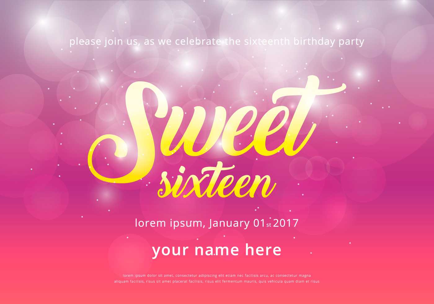 Sweet 16 Free Vector Art - (18,584 Free Downloads) Regarding Sweet 16 Banner Template