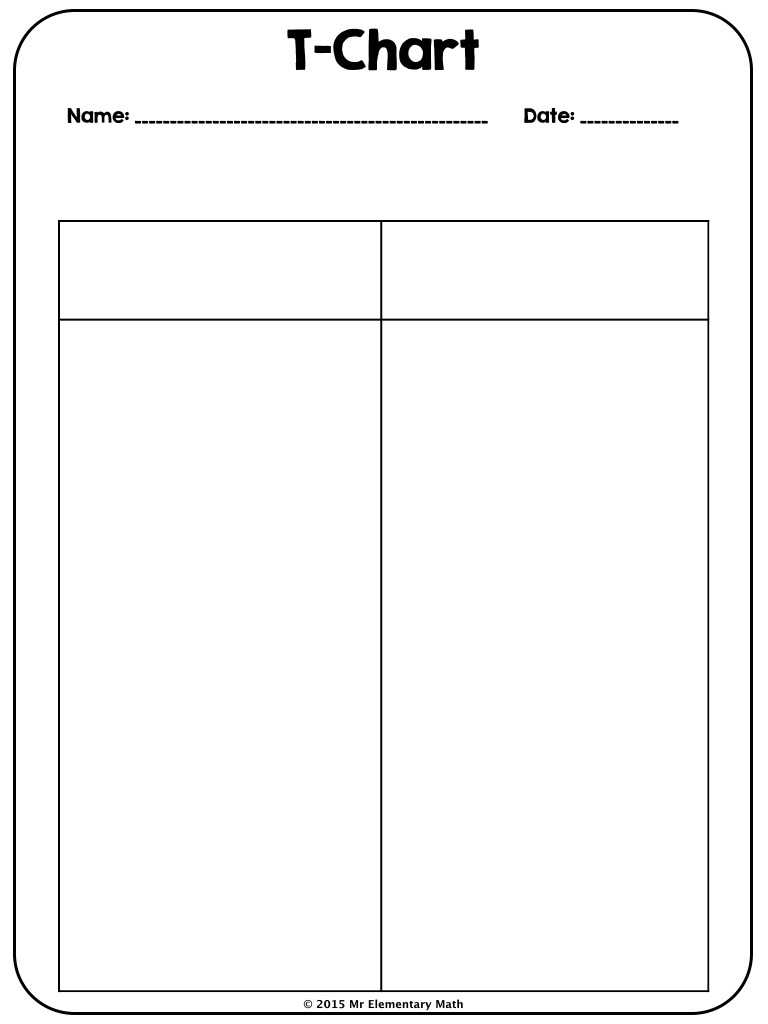 T Chart Clipart In T Chart Template For Word