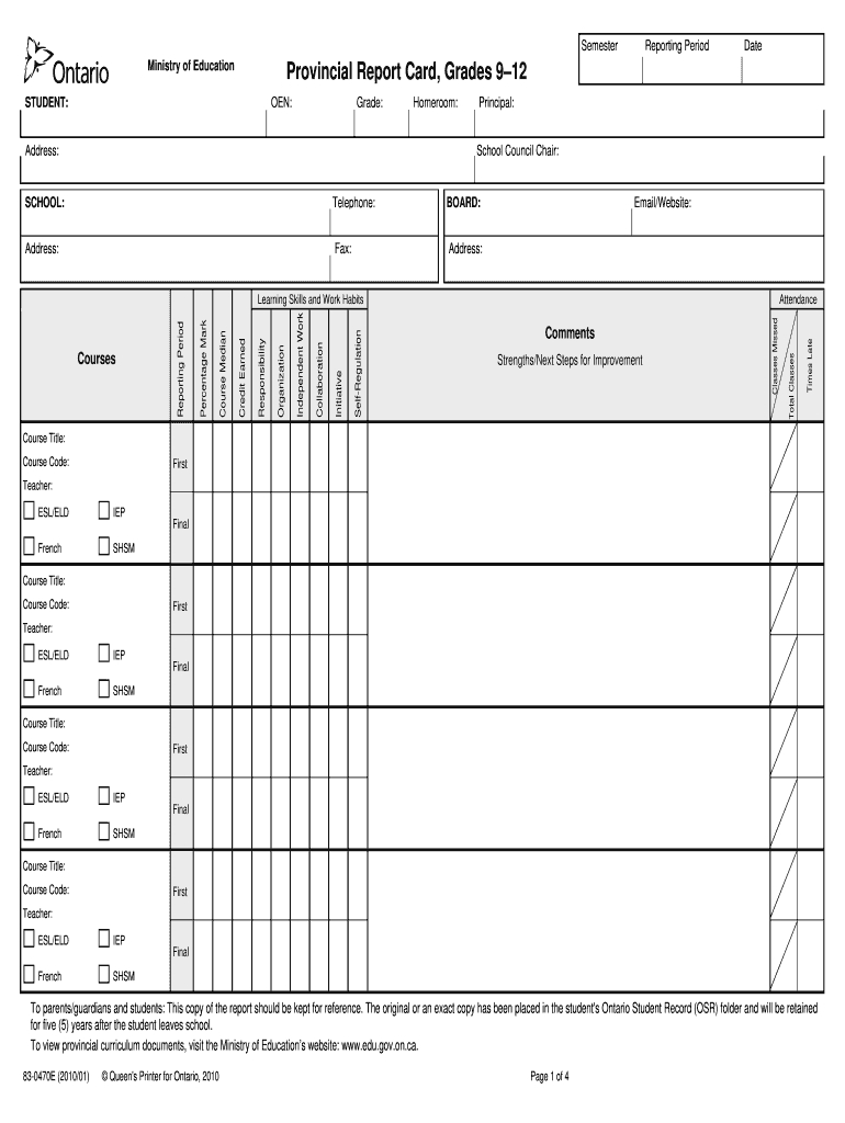 Tdsb Report Card Pdf – Fill Online, Printable, Fillable Intended For High School Report Card Template