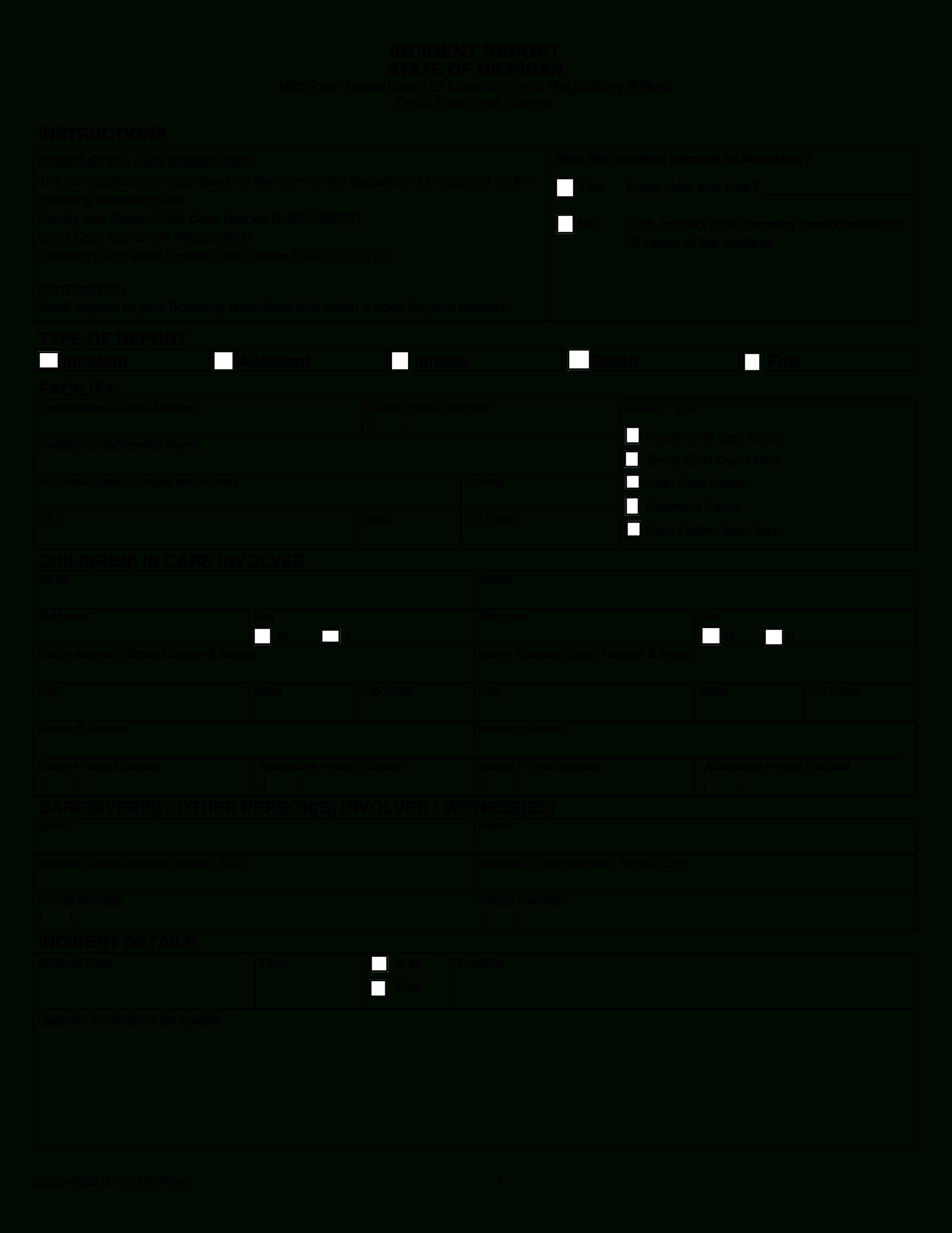 Télécharger Gratuit Blank Incident Report With Regard To Incident Report Template Microsoft