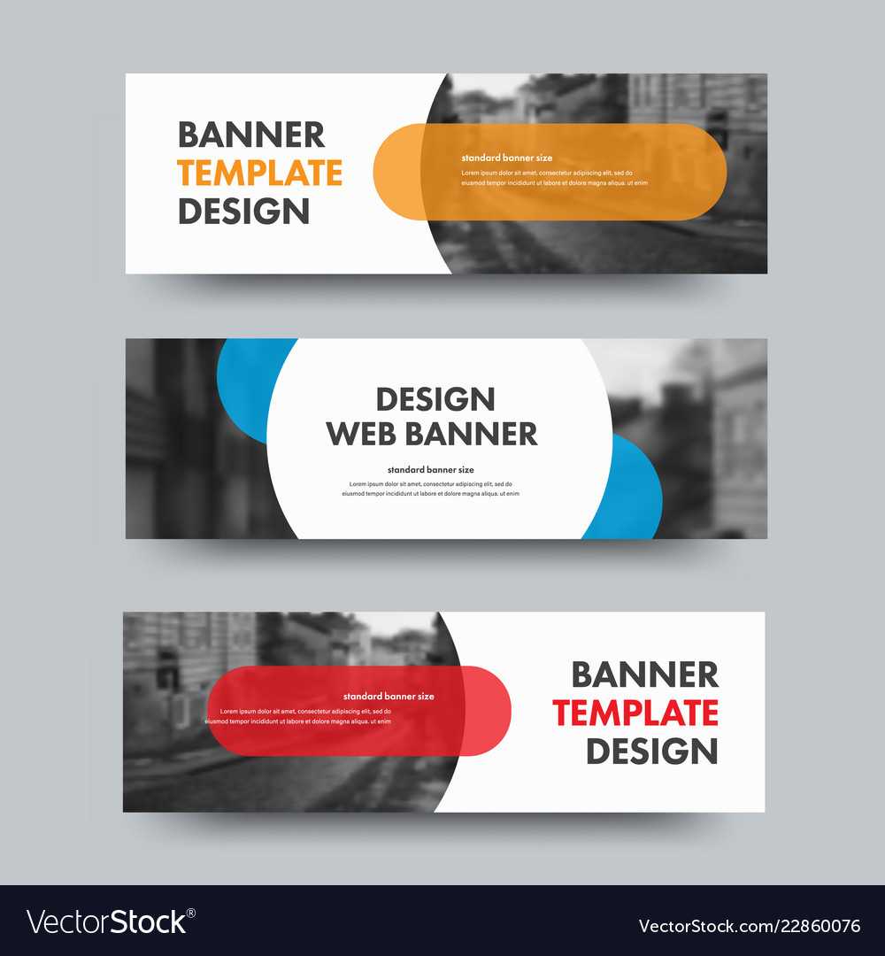 Template Of Horizontal Web Banners With Round And Pertaining To Product Banner Template