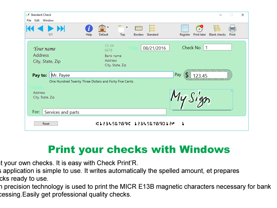 The 7 Best Check Writers Of 2020 Pertaining To Customizable Blank Check Template