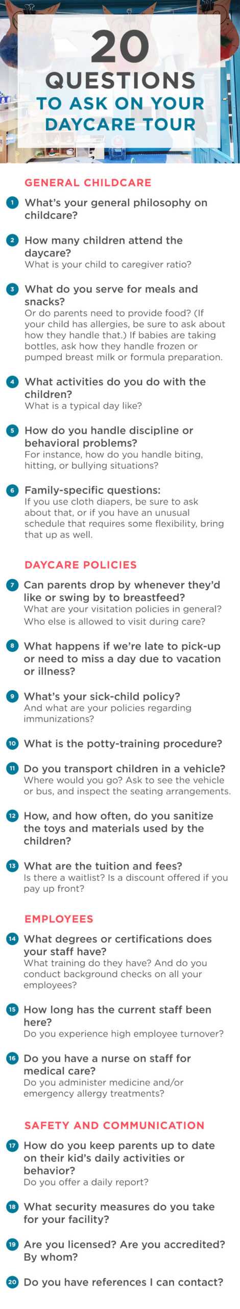 Top 20 Questions To Ask At Your Daycare Tour Pertaining To Daycare Infant Daily Report Template