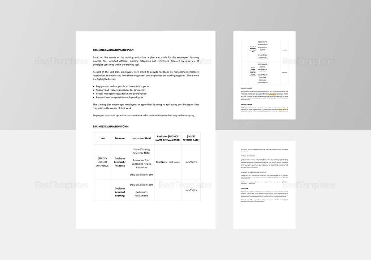 Training Evaluation Report Template Inside Training Evaluation Report Template