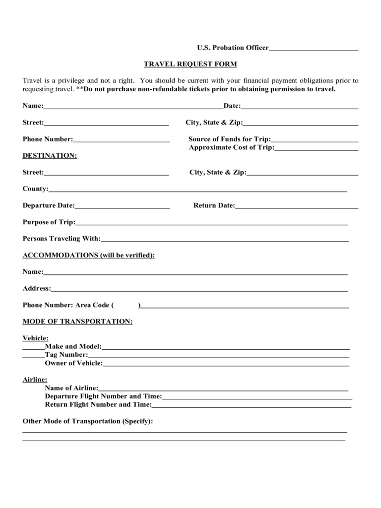 Travel Form Template - Dalep.midnightpig.co In Travel Request Form Template Word