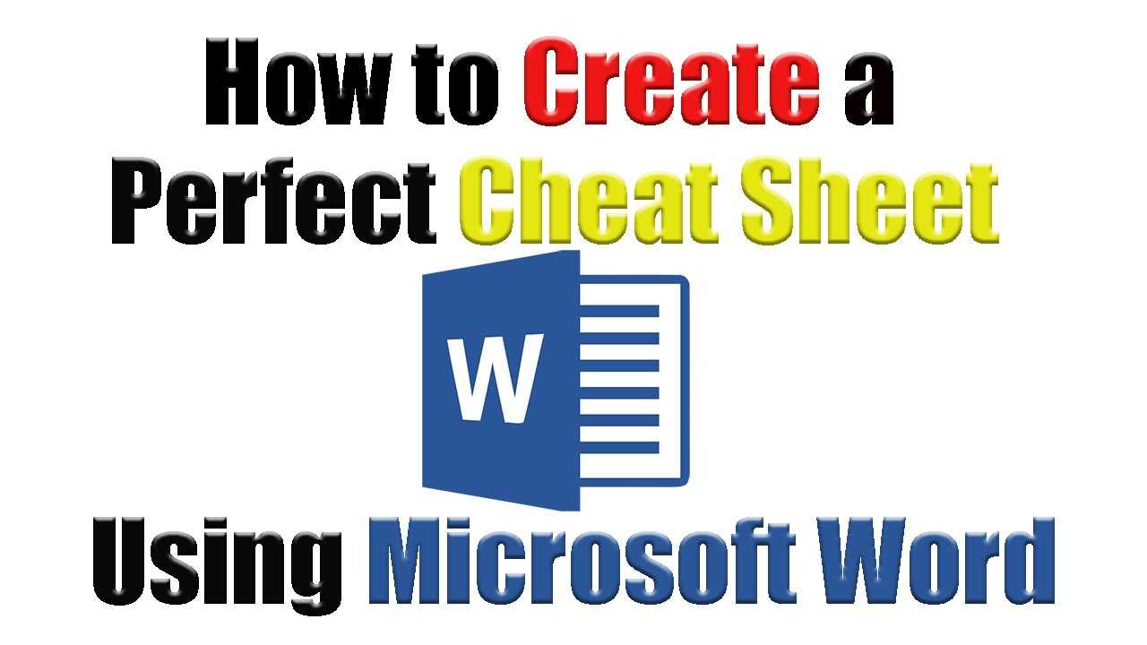 Tutorial | How To Create The Perfect Cheat Sheet Using Intended For Cheat Sheet Template Word