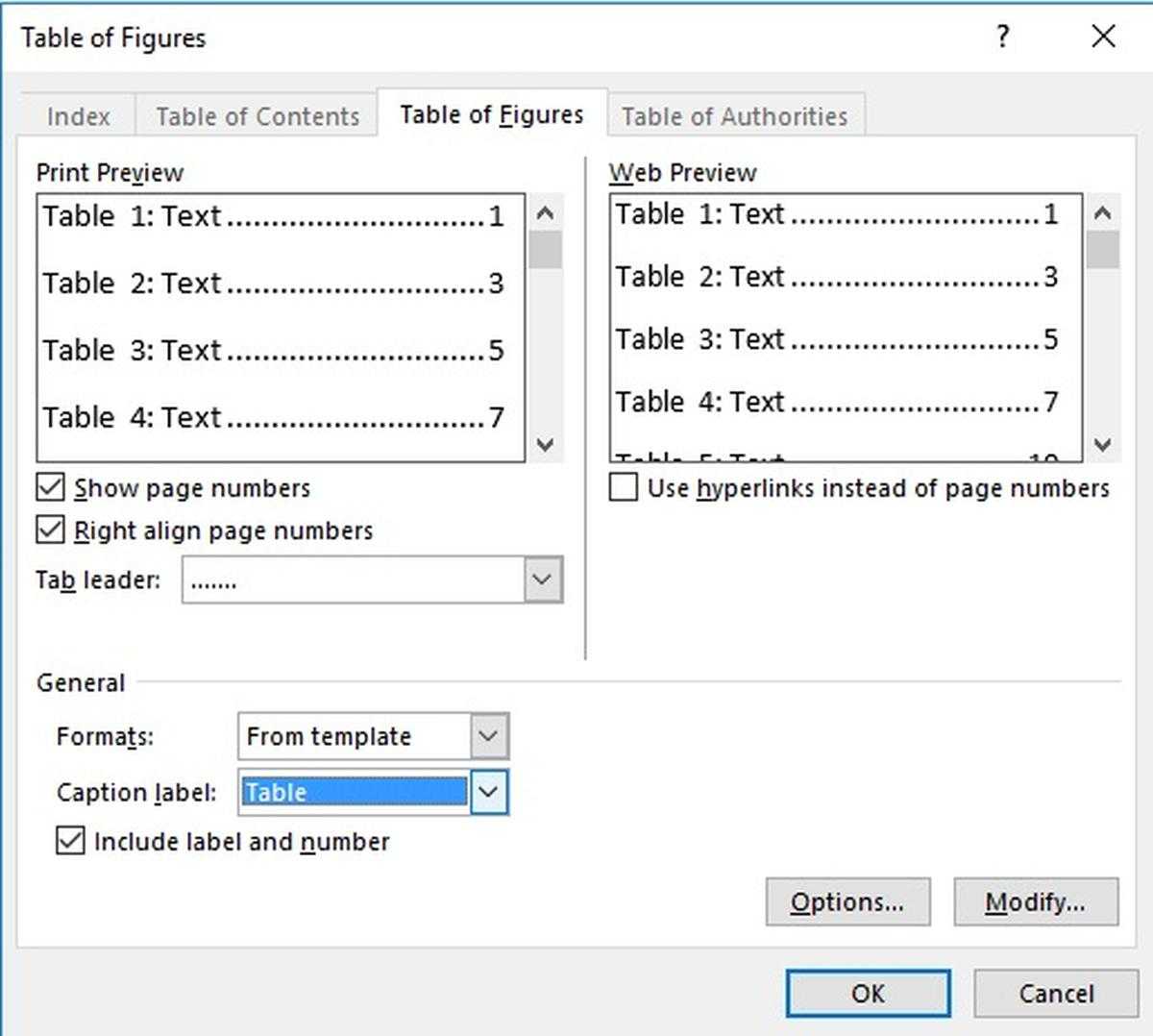 Two Ways To Generate A List Of Tables In A Word Document For Microsoft Word Table Of Contents Template