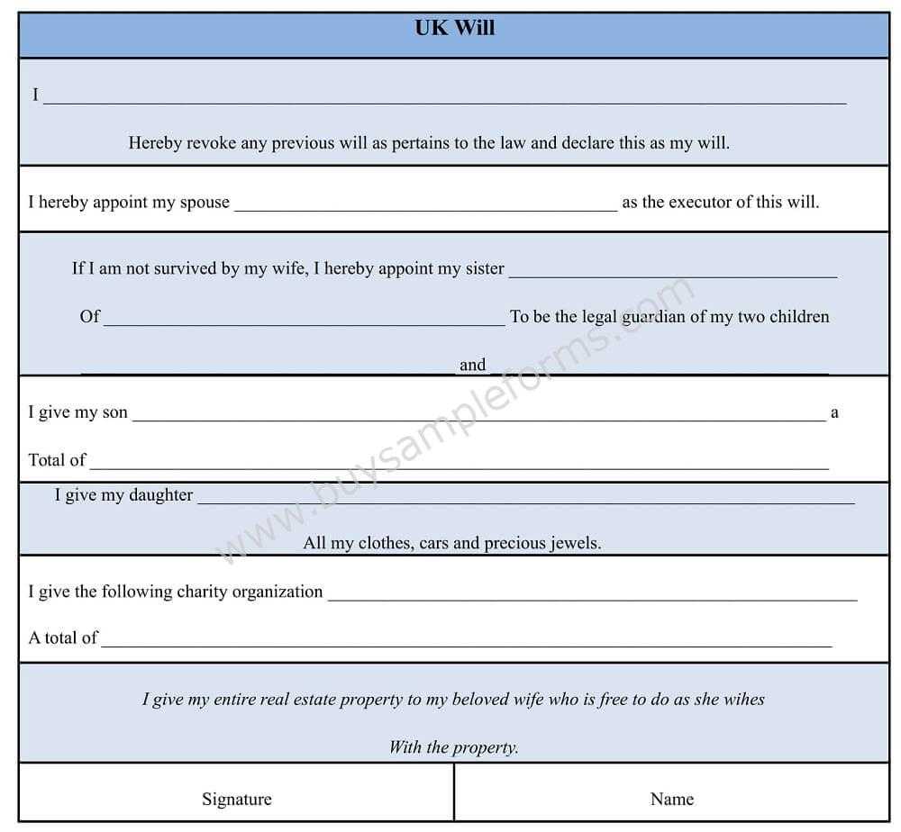Uk Will Form Template Format – Sample Forms Intended For Accident Report Form Template Uk