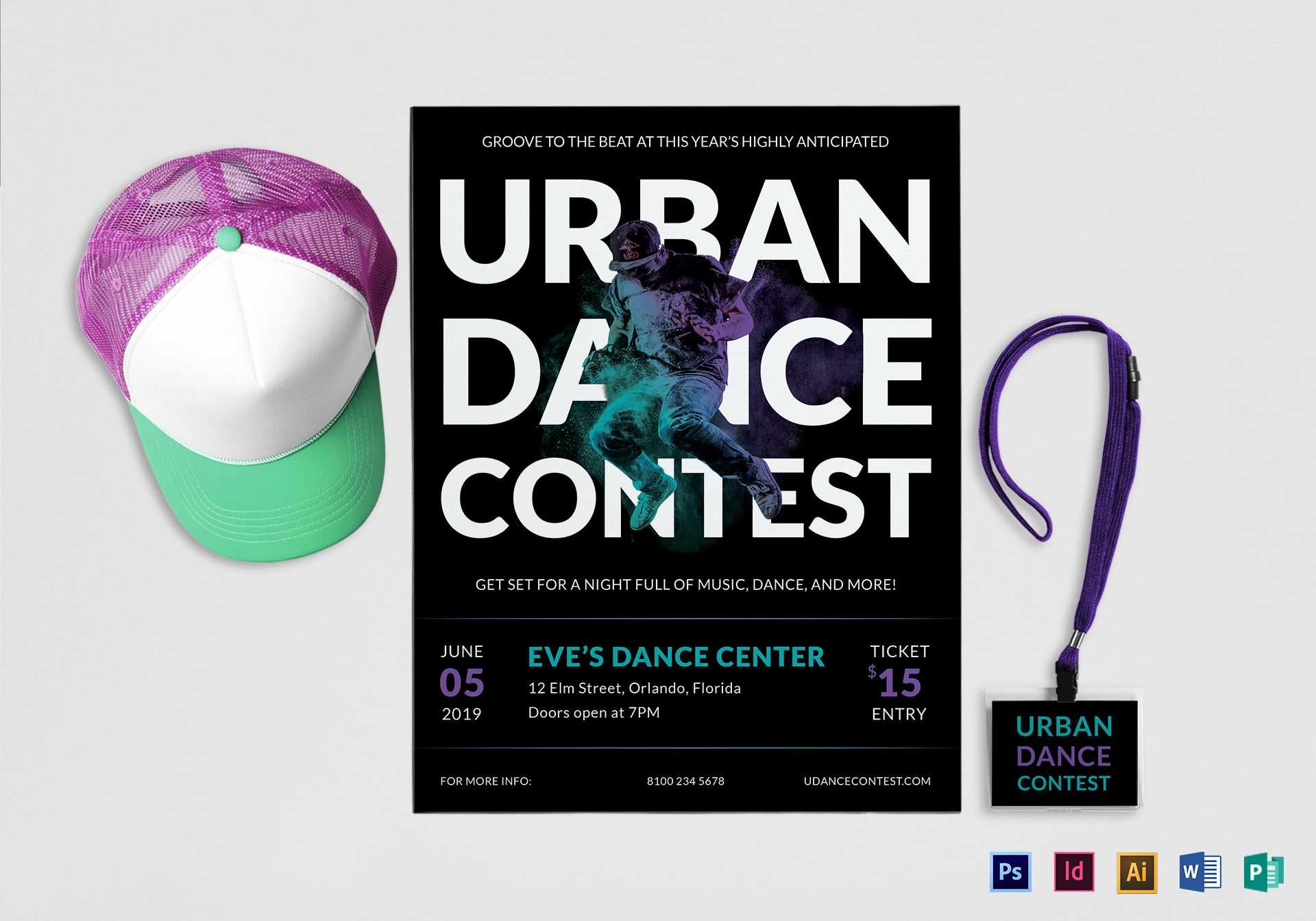 Urban Dance Contest Flyer Template Intended For Dance Flyer Template Word