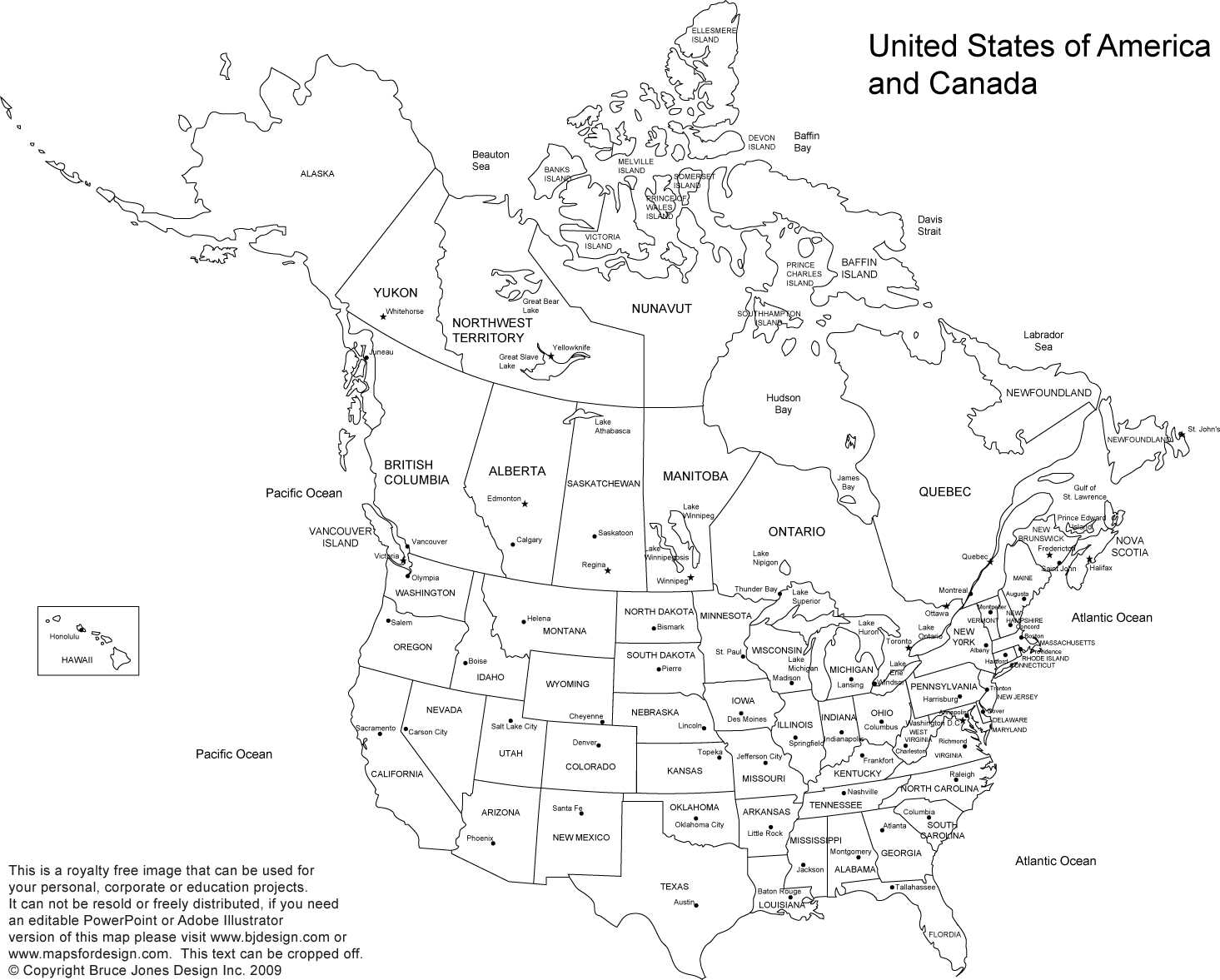 Us And Canada Printable, Blank Maps, Royalty Free • Clip Art Throughout Blank Template Of The United States