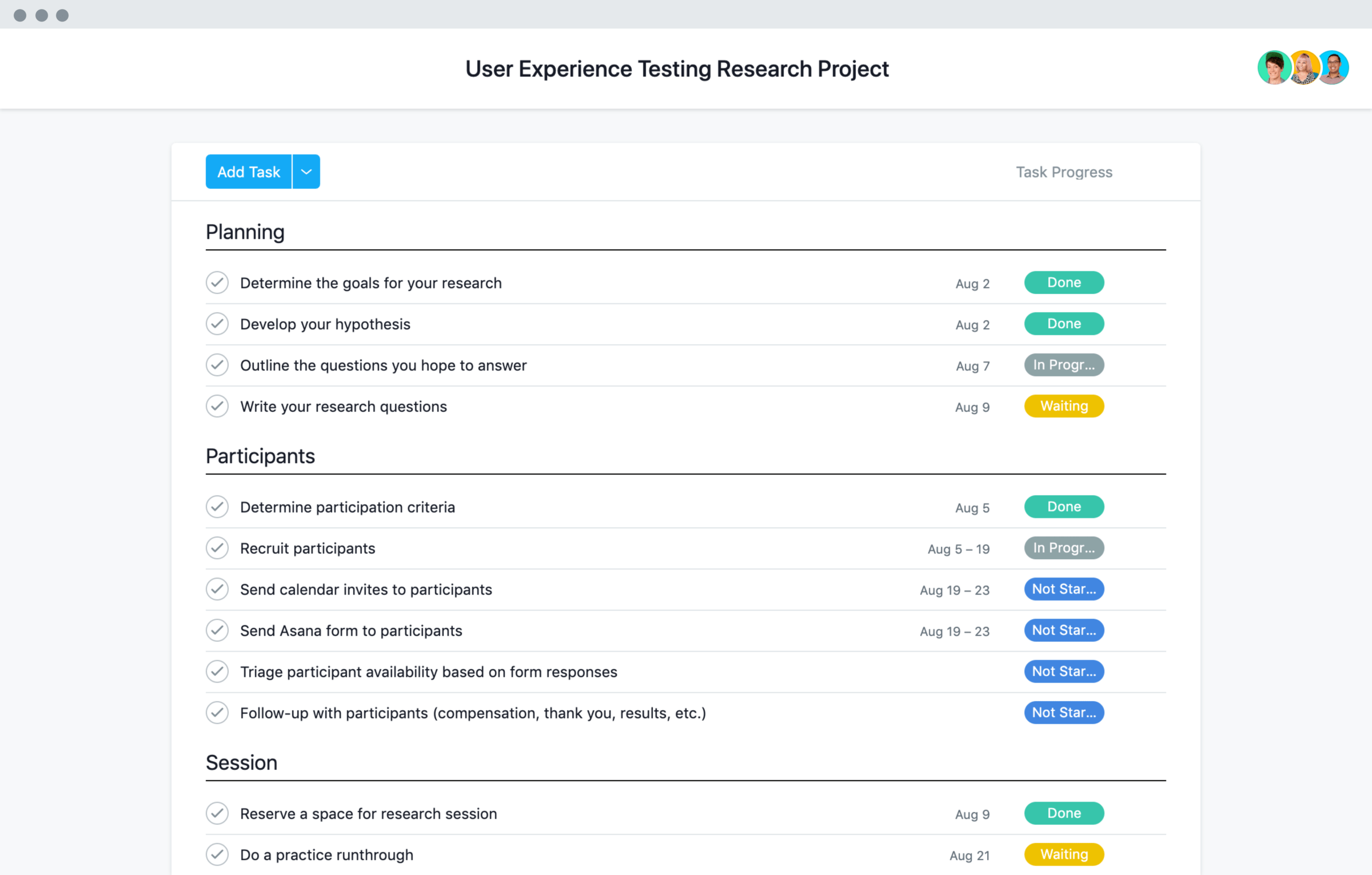 Usability Testing And Research · Asana Pertaining To Usability Test Report Template