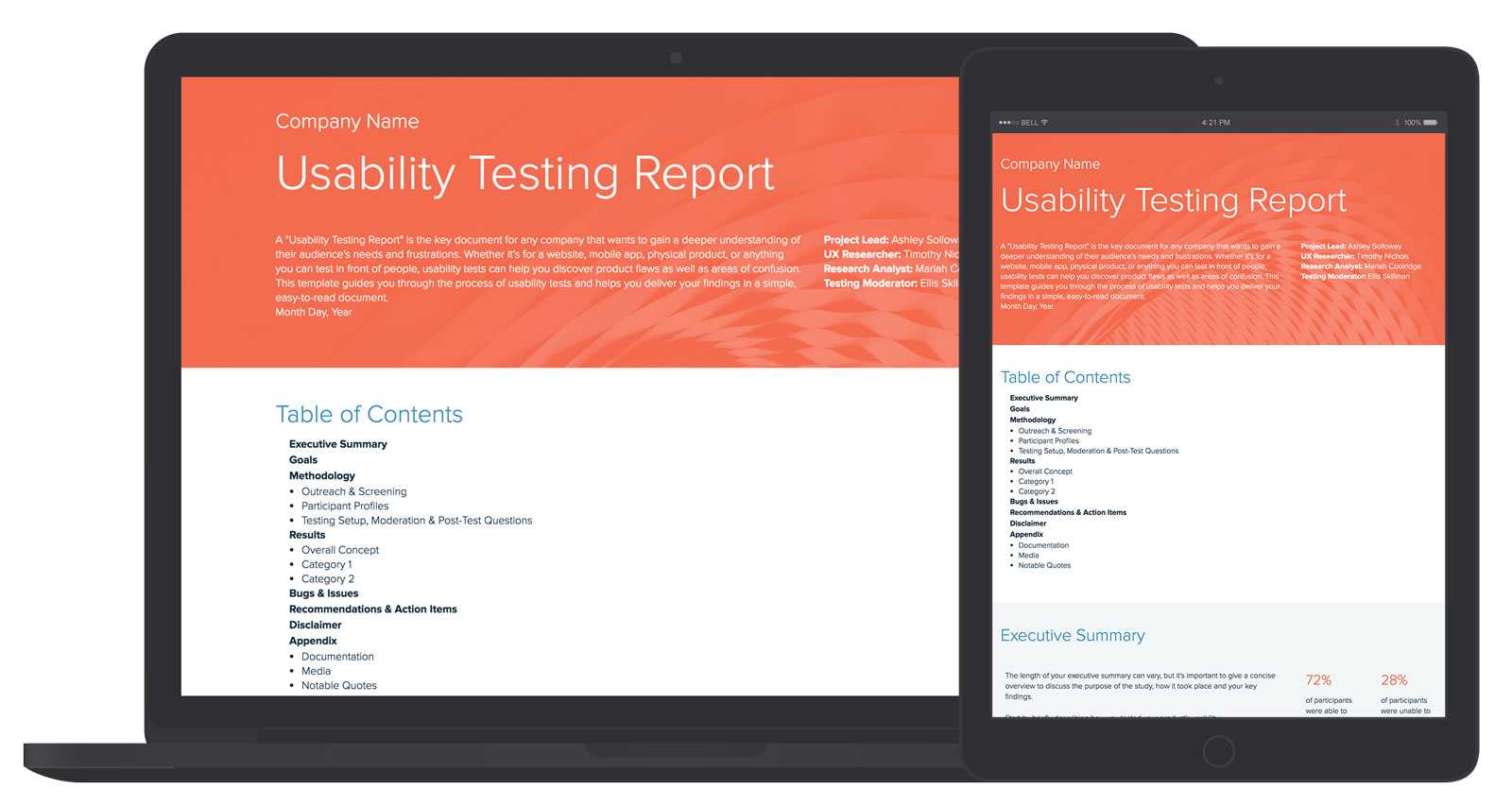 Usability Testing Report Template And Examples | Xtensio For Ux Report Template