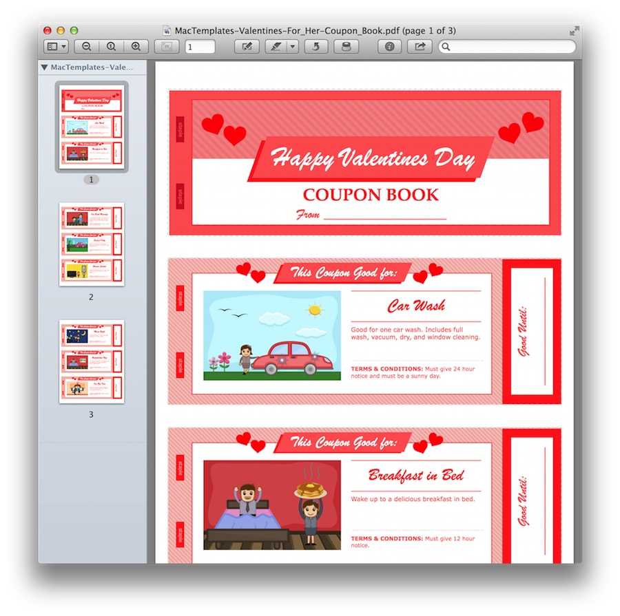 Valentine's Day Coupon Book With Coupon Book Template Word