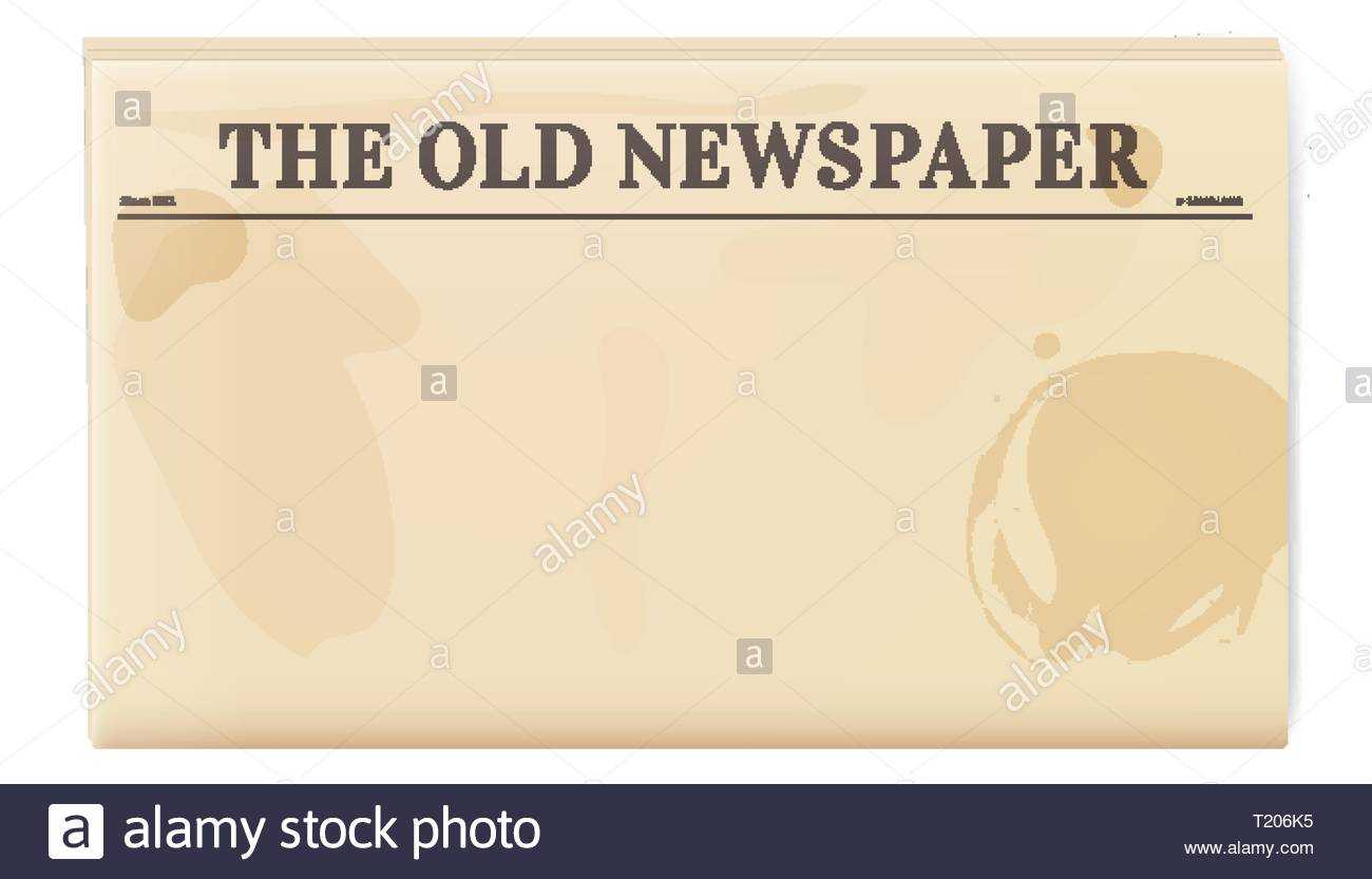 Vintage Newspaper Template. Folded Cover Page Of A News Inside Blank Old Newspaper Template