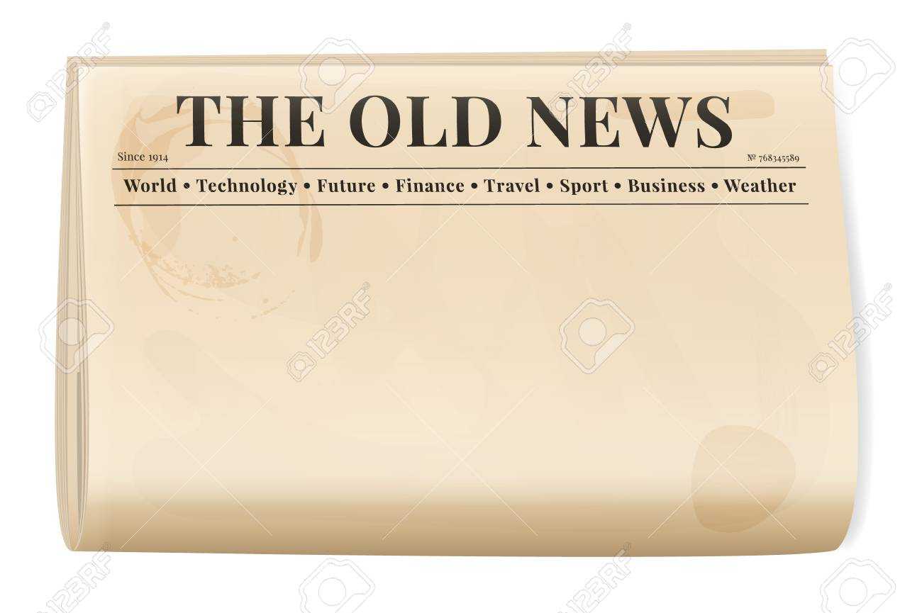 Vintage Newspaper Template. Folded Cover Page Of A News Magazine For Old Blank Newspaper Template
