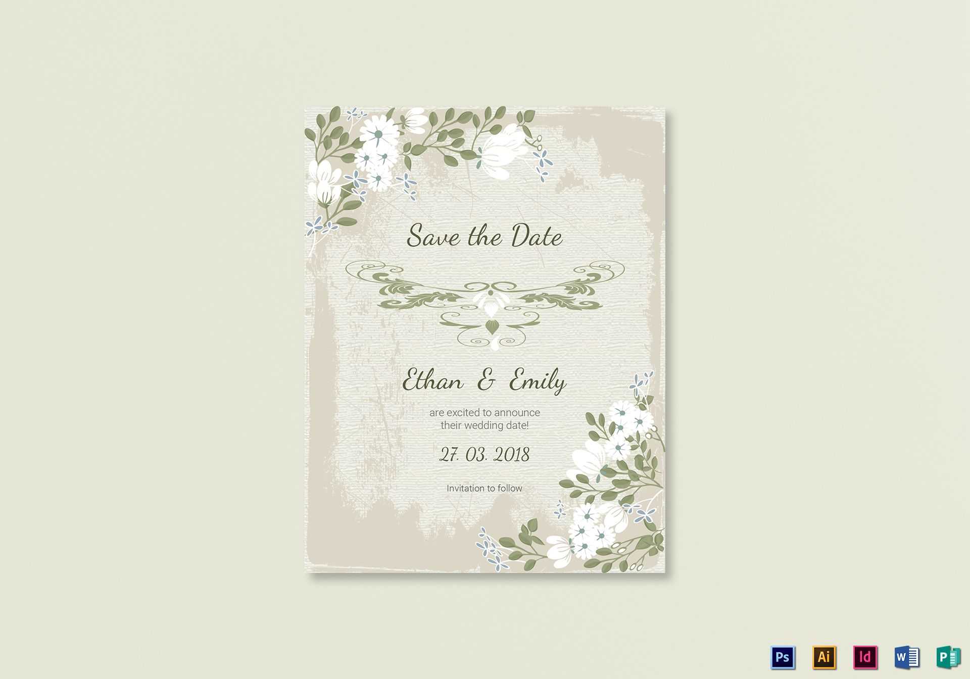 Vintage Save The Date Card Template With Regard To Save The Date Templates Word