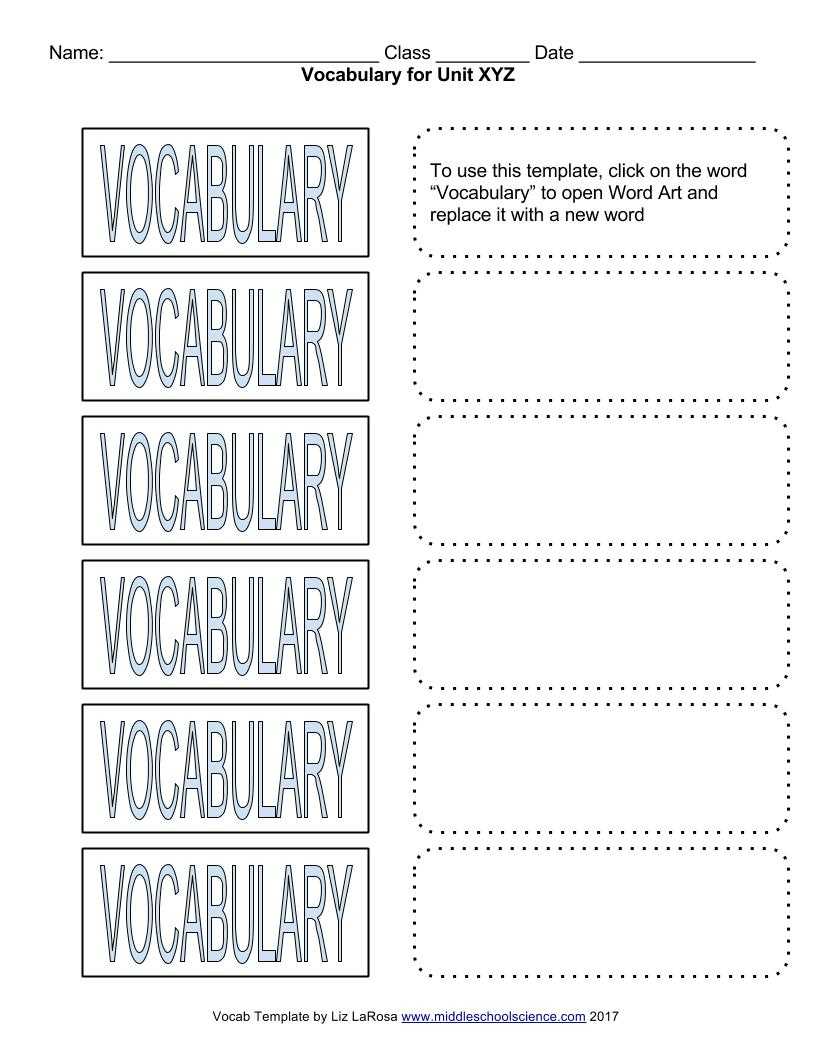 Vocabulary Bundle – Google Draw Template For Cut & Paste Throughout Vocabulary Words Worksheet Template