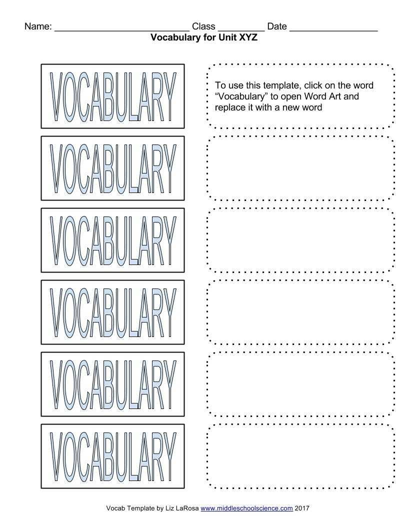 Vocabulary Bundle – Google Draw Template For Cut & Paste Throughout Vocabulary Words Worksheet Template