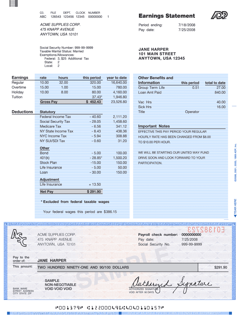 Walmart Paystub – Fill Online, Printable, Fillable, Blank For Pay Stub Template Word Document