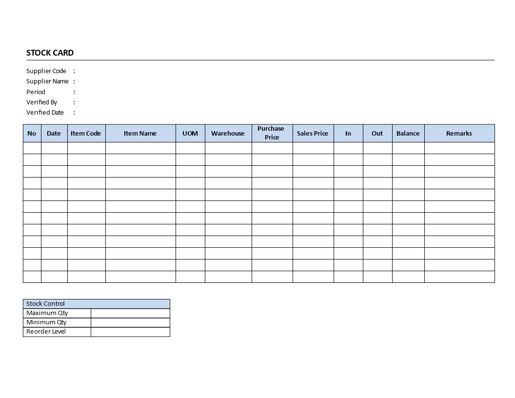 Warehouse Stock Card | Templates At Allbusinesstemplates With Boyfriend Report Card Template
