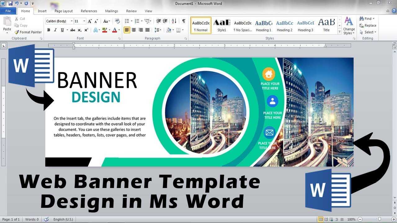 Web Ad Banner Template Design In Ms Word || How To Make Ad Banner Design In  Ms Word Throughout Banner Template Word 2010