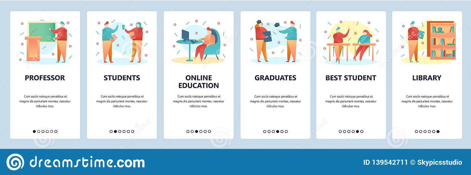 Web Site Onboarding Screens. College Education And Regarding College Banner Template