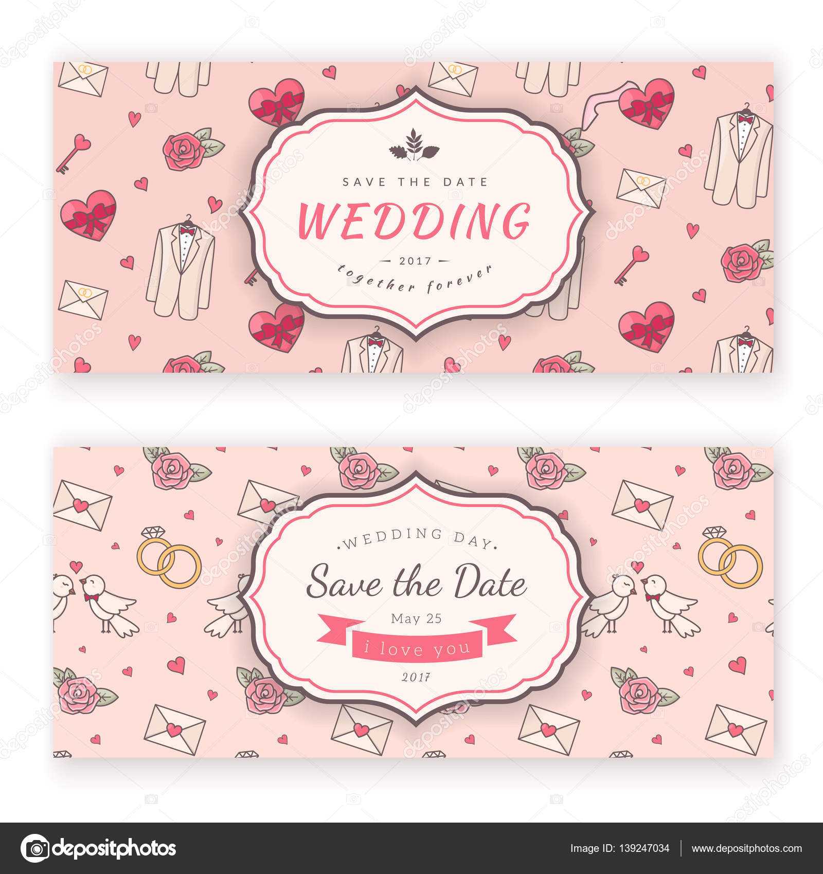 Wedding Banner Template. — Stock Vector © Chuhail #139247034 Pertaining To Wedding Banner Design Templates