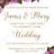 Wedding Invitation Banner With Border Of Spring Flower For Celebration.. inside Wedding Banner Design Templates