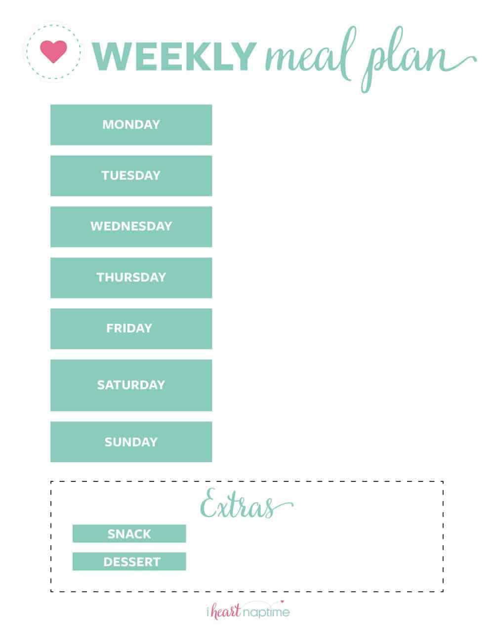 Weekly Food Plan Template – Dalep.midnightpig.co With Menu Planning Template Word