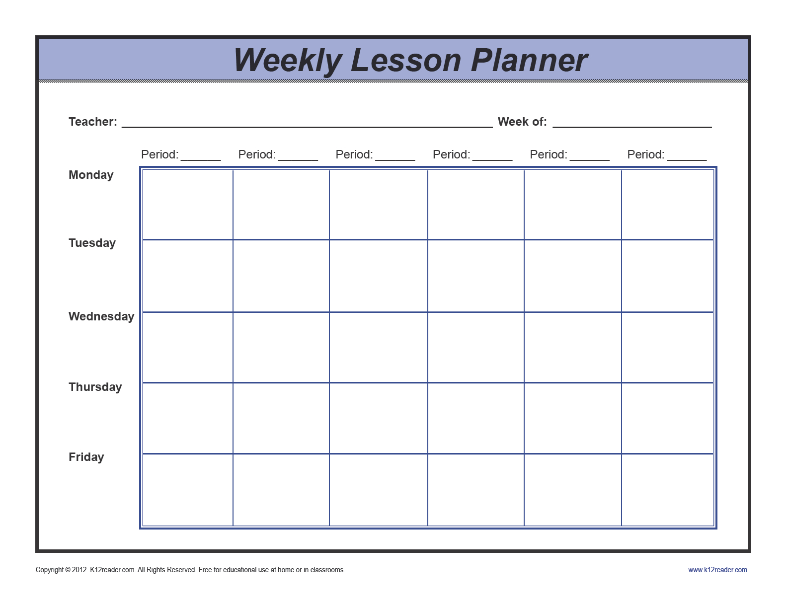 Weekly Lesson Plan Template Pdf – Dalep.midnightpig.co Inside Teacher Plan Book Template Word