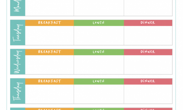 Weekly Meal Planning Printable - Dalep.midnightpig.co within Blank Meal Plan Template