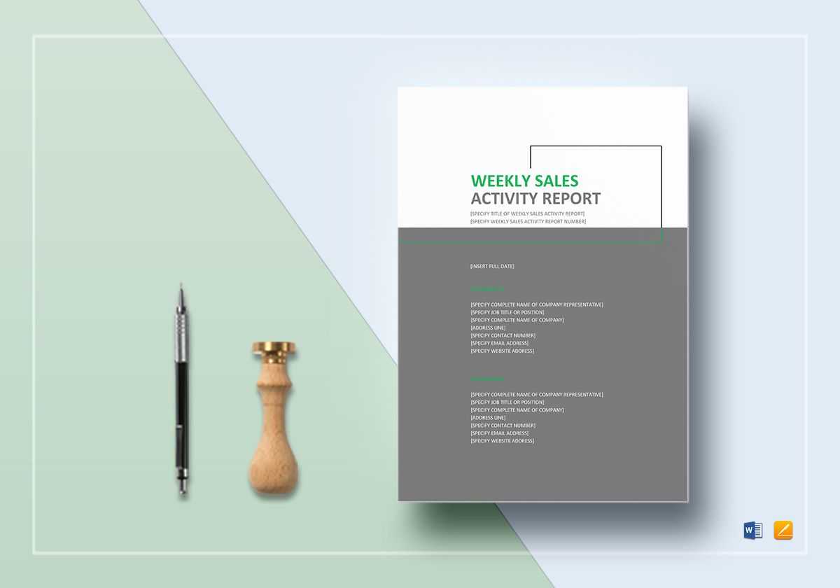 Weekly Sales Activity Report Template In Activity Report Template Word