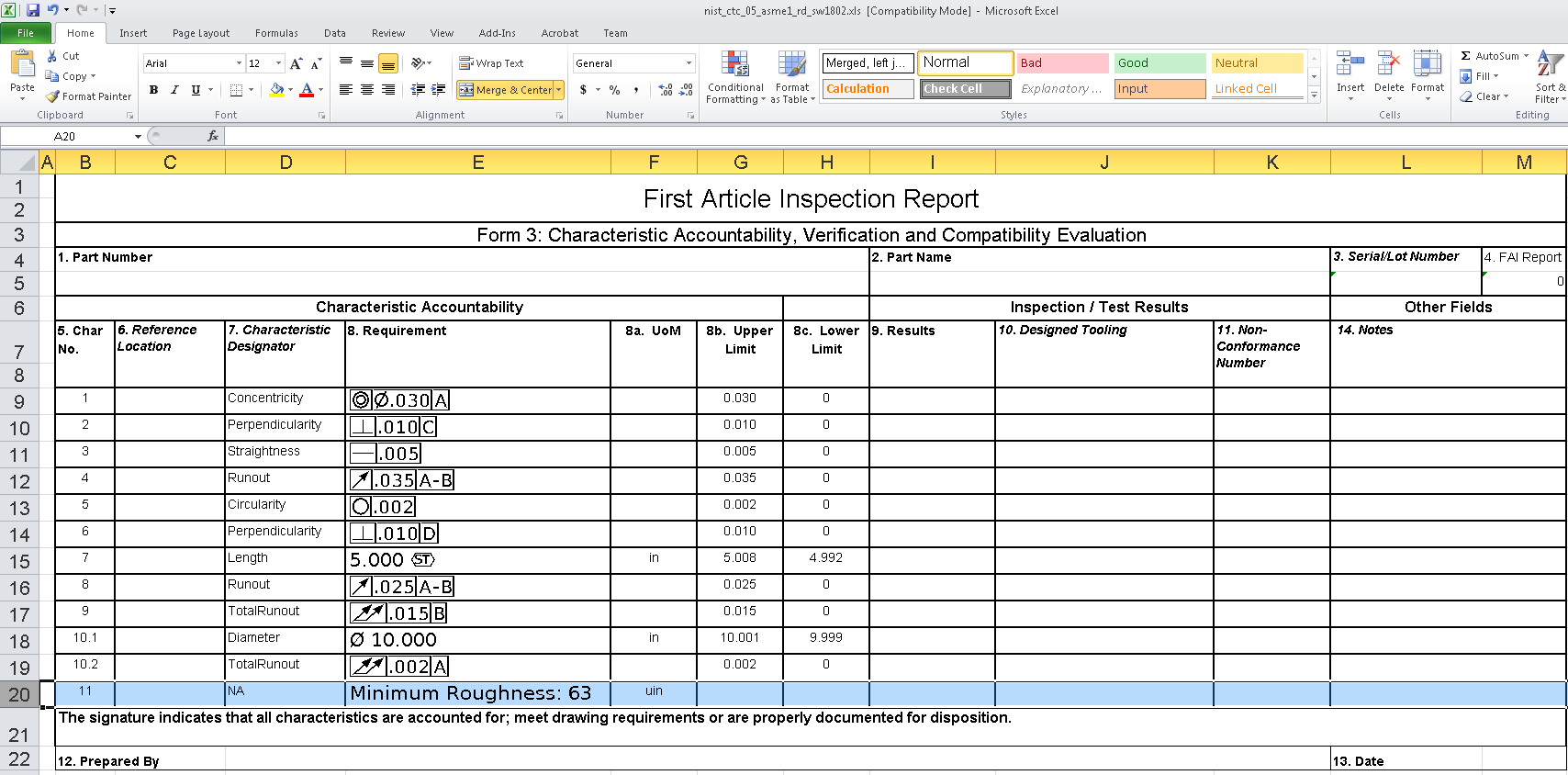 What's New In Inspection: Extract Key Characteristics From With Engineering Inspection Report Template