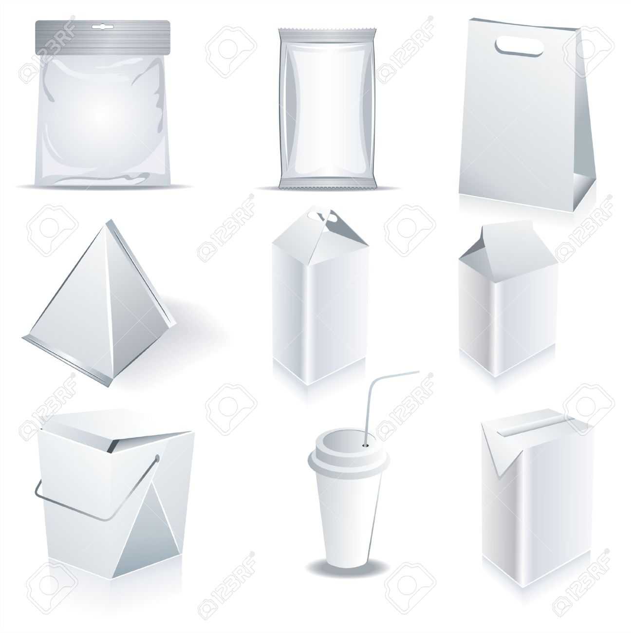 White Package Templates Inside Blank Packaging Templates