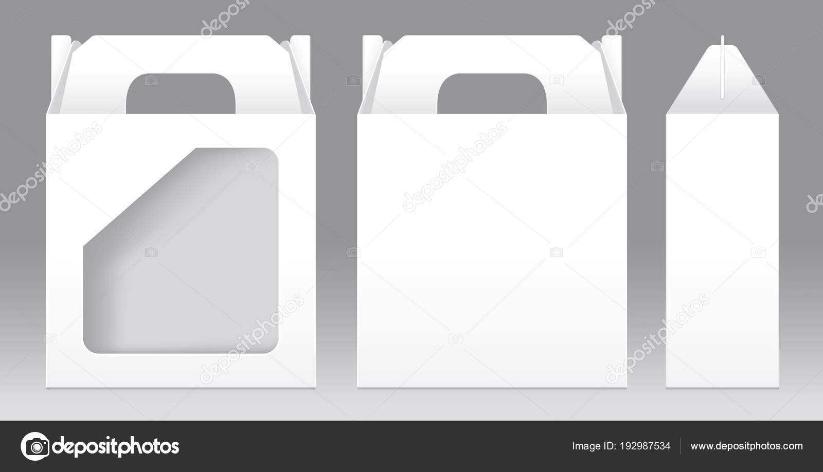 Window Box Packaging Template | Box White Window Shape Cut In Blank Packaging Templates