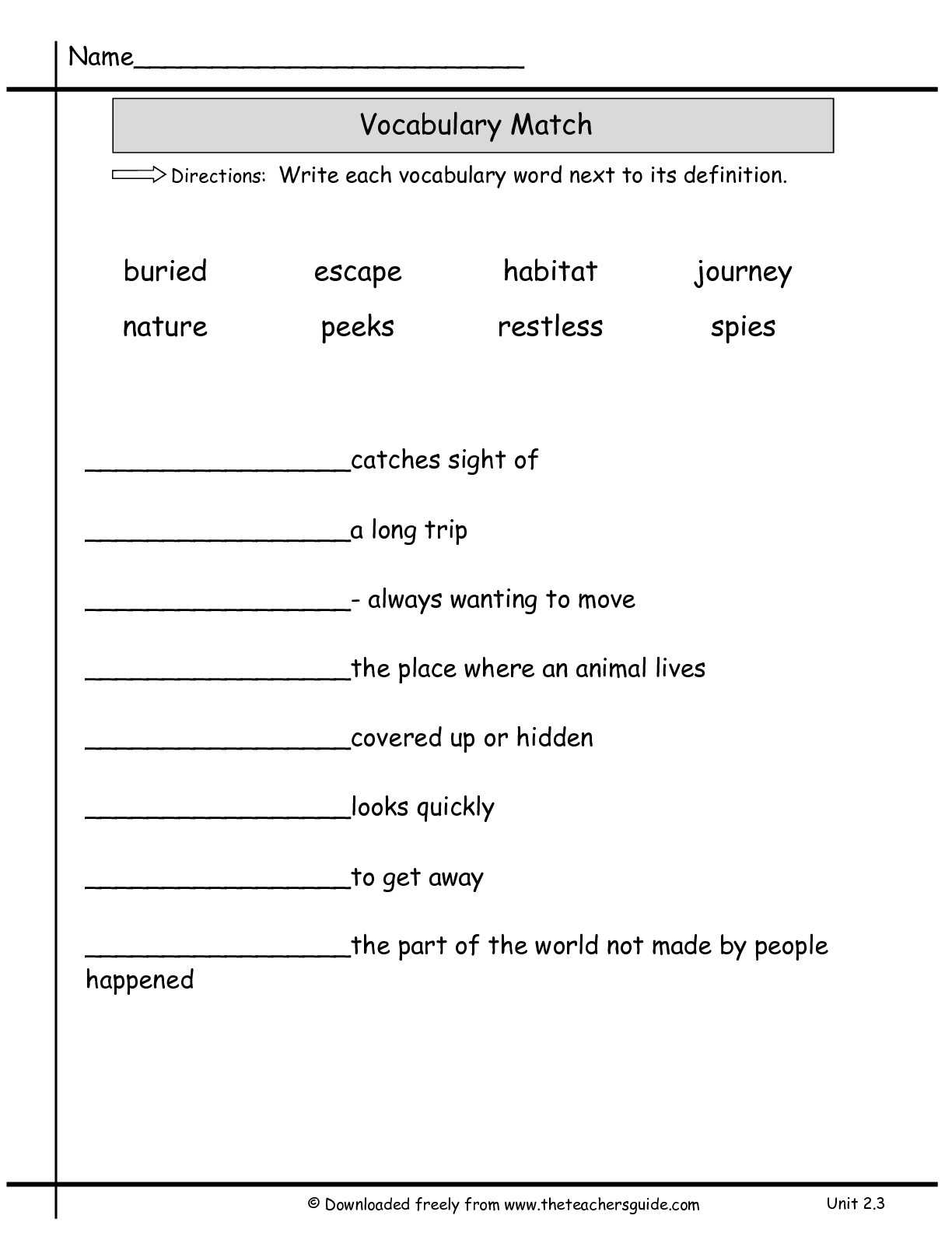 Wonders Second Grade Unit Two Week Three Printouts Pertaining To Vocabulary Words Worksheet Template