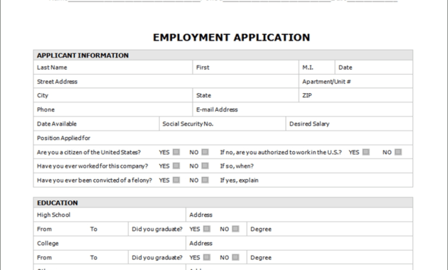 Word Application Templates - Dalep.midnightpig.co for Employment Application Template Microsoft Word