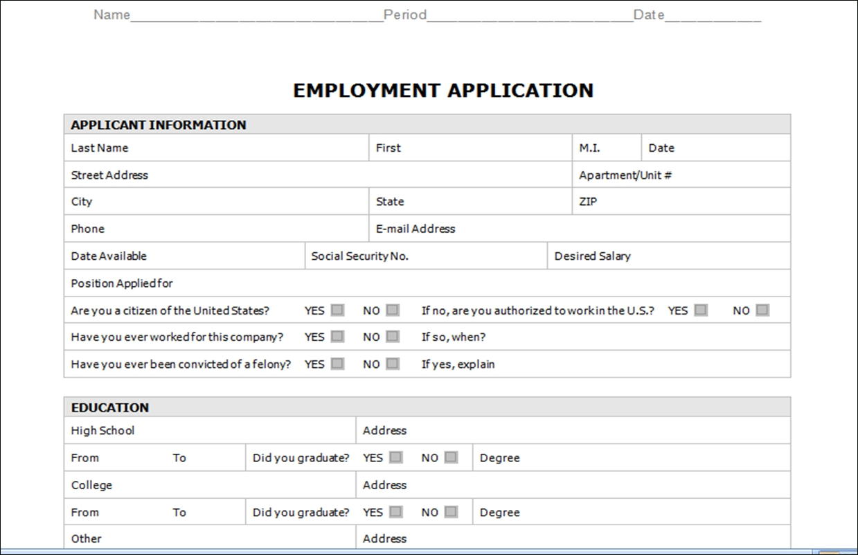 Word Application Templates - Dalep.midnightpig.co For Employment Application Template Microsoft Word