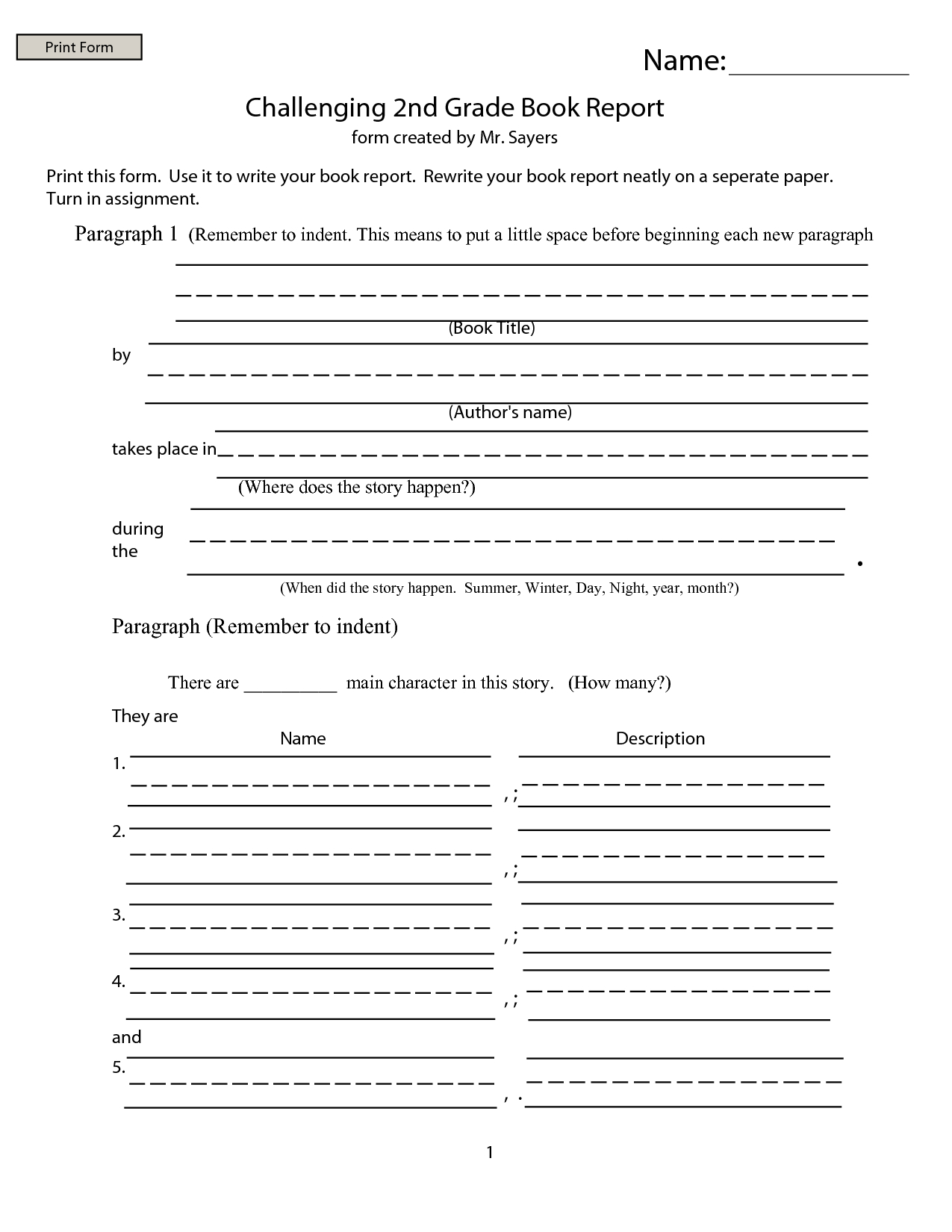 Worksheet Book Report | Printable Worksheets And Activities Regarding 2Nd Grade Book Report Template