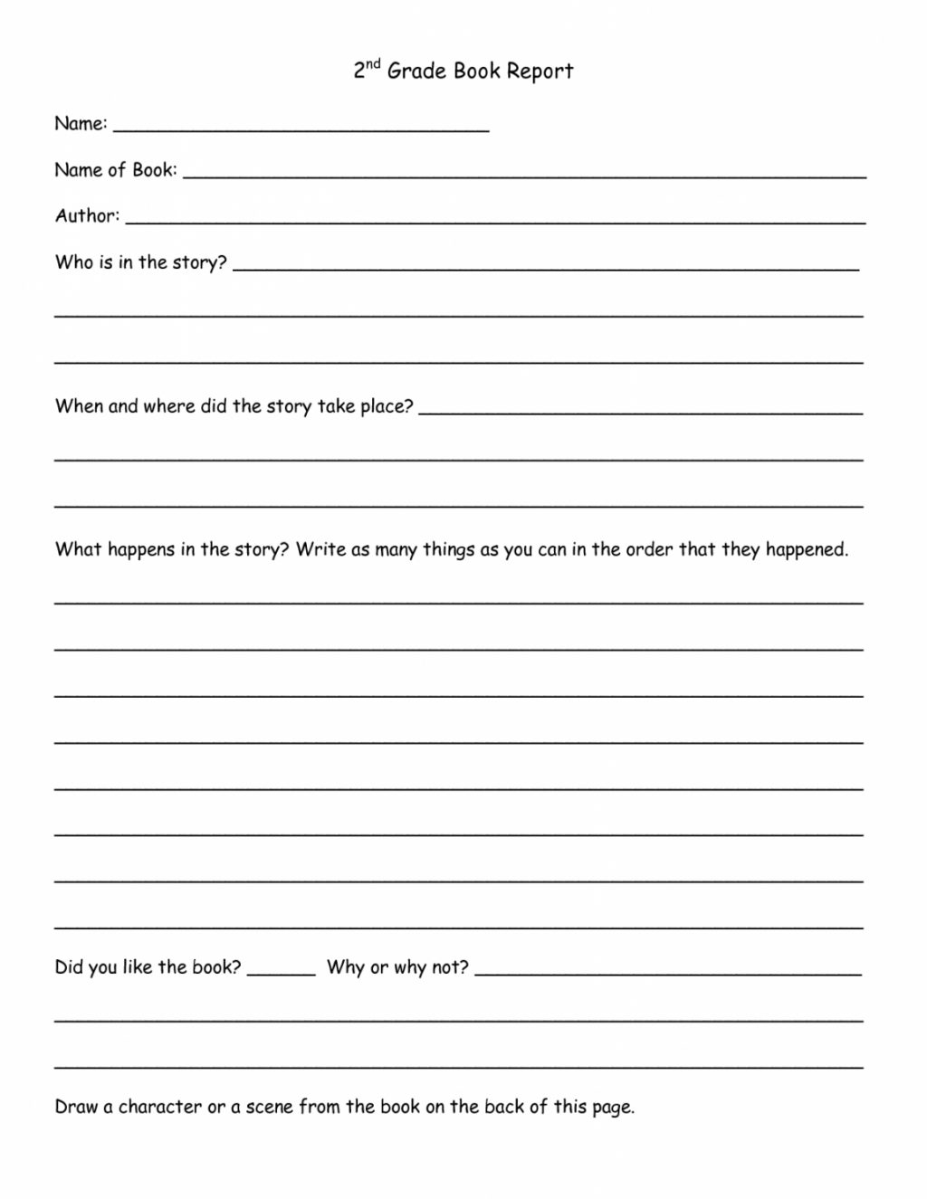 Worksheet Ideas ~ Book Report Template 1St Grade Kola Throughout First Grade Book Report Template
