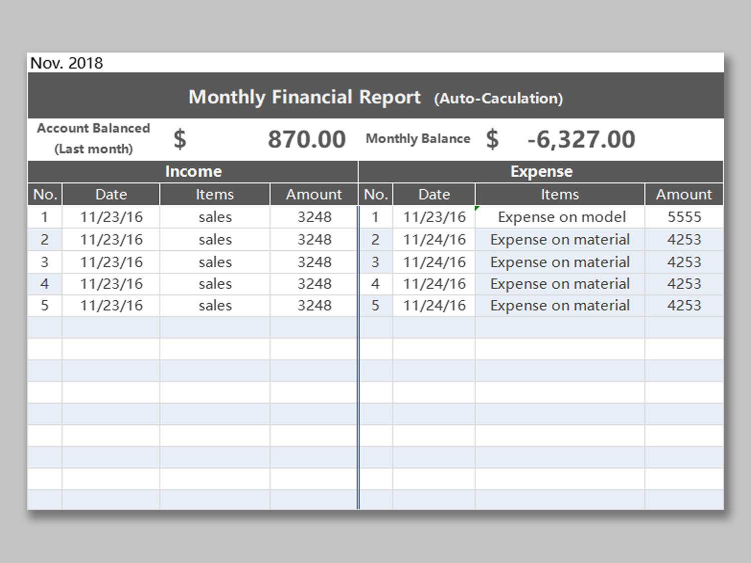 Wps Template - Free Download Writer, Presentation In Monthly Financial Report Template