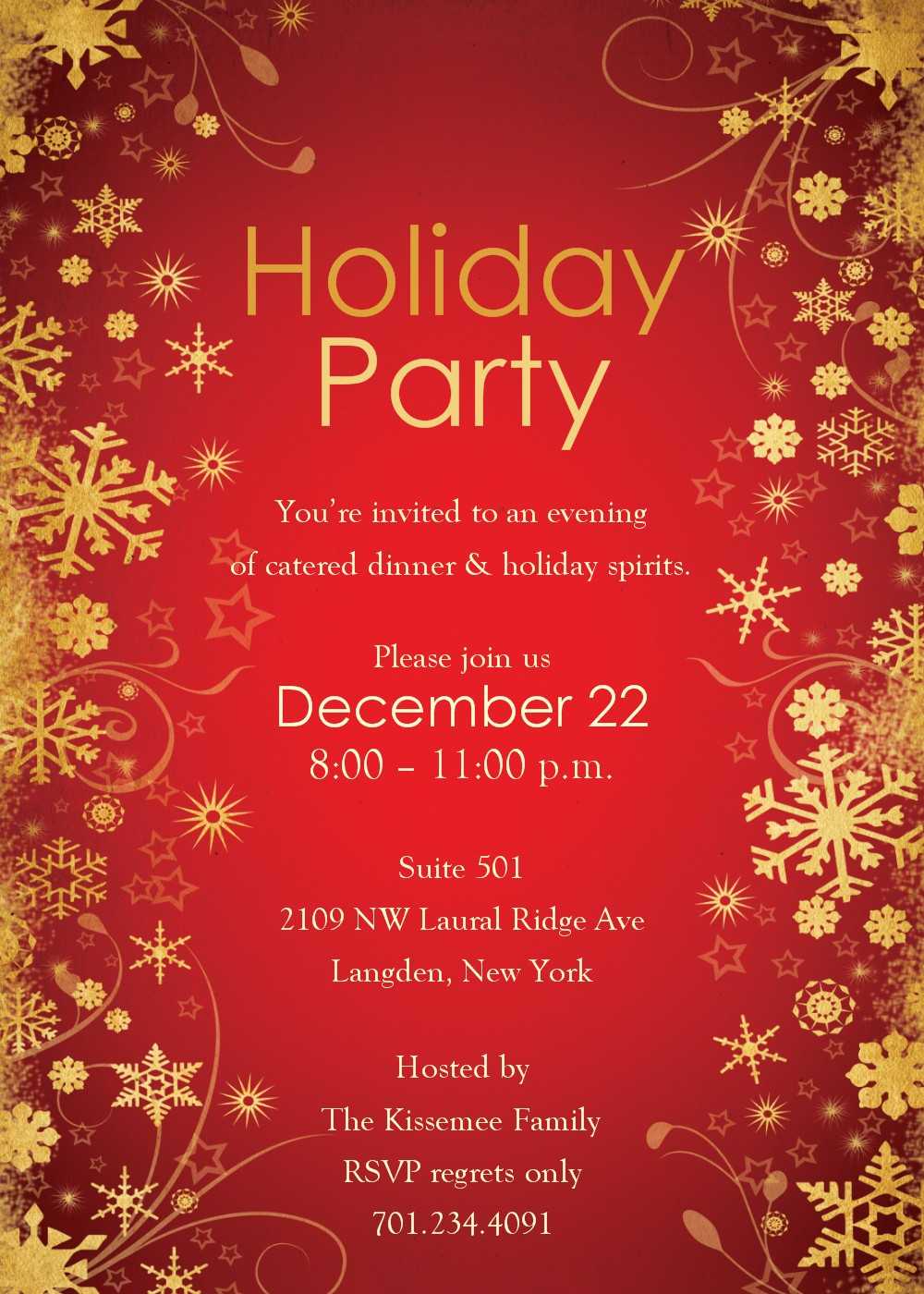 Xmas Party Invite Template Free ] – Christmas Invitation With Regard To Free Dinner Invitation Templates For Word